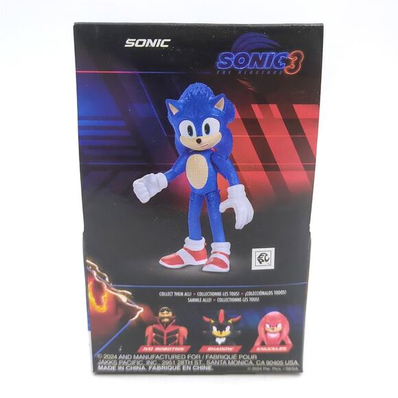 Sonic The Hedgehog 3 Movie 2.5” Sonic Action Mini Figure 2024 Jakks Pacific SEGA - Picture 2 of 3